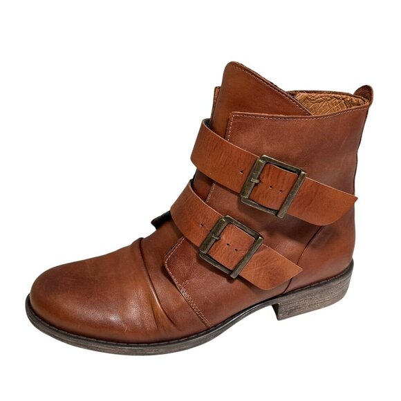 Miz Mooz Limelight Boot Brown Buckled Leather Size 10 NEW $220 - Picture 1 of 6